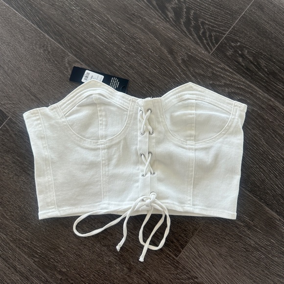 Corset white denim top - Picture 1 of 3